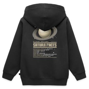 Saturne - Sweat Premium à capuche zippé enfant bio - noir - Dos - AI Model Kid Male (0cm)