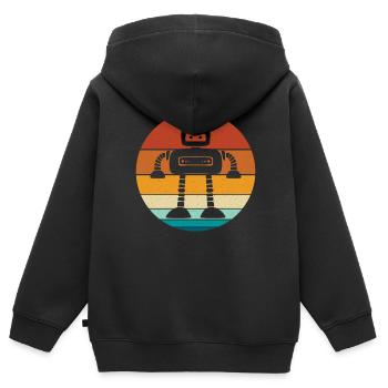 Roboter - Kinder Premium Organic Zip Hoodie - Schwarz - Hinten - AI Model Kid Male (0cm)