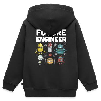 Roboter - Kinder Premium Organic Zip Hoodie - Schwarz - Hinten - AI Model Kid Male (0cm)