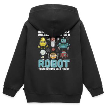 Roboter - Kinder Premium Organic Zip Hoodie - Schwarz - Hinten - AI Model Kid Male (0cm)