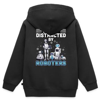 Roboter - Kinder Premium Organic Zip Hoodie - Schwarz - Hinten - AI Model Kid Male (0cm)