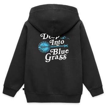 Chemises Banjo Pour Hommes Bluegrass Appalachia Folk - Sweat Premium à capuche zippé enfant bio - noir - Dos - AI Model Kid Male (0cm)