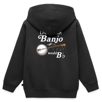Banjo - Kinder Premium Organic Zip Hoodie - Schwarz - Hinten - AI Model Kid Male (0cm)