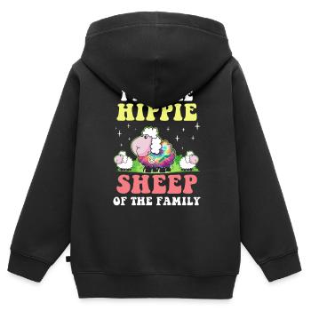 Hippie Peace Groovy Flowerpower Boho Woodstock - Kinder Premium Organic Zip Hoodie - Schwarz - Hinten - AI Model Kid Male (0cm)