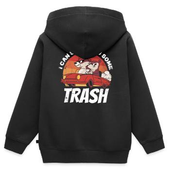 Ich Kann Dir Etwas Müll Zeigen - Kinder Premium Organic Zip Hoodie - Schwarz - Hinten - AI Model Kid Male (0cm)