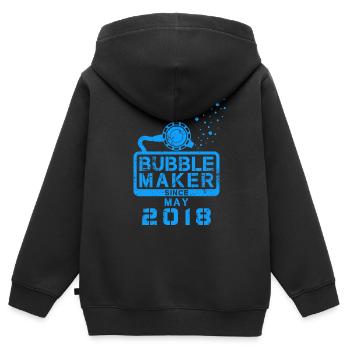 Diver Birthday Bubblemaker since May 2018 - Kids Premium Organic Zip-up Hoodie - black - Back - AI Model Kid Male (0cm)