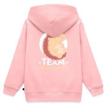 Team Hedgehog Mignon Pet Dictons - Sweat Premium à capuche zippé enfant bio - rose - Dos - AI Model Kid Female (0cm)
