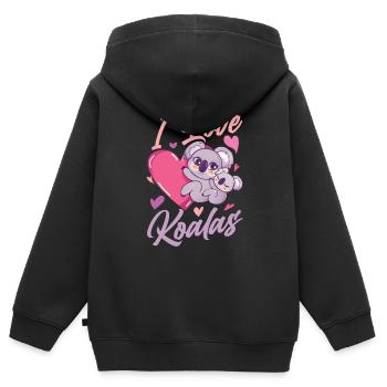 I Love Koalas Girl Animal Koala Koala Bear Cute - Kids Premium Organic Zip-up Hoodie - black - Back - AI Model Kid Male (0cm)