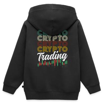 Krypto Handel Trading Trader Crypto Traden - Kinder Premium Organic Zip Hoodie - Schwarz - Hinten - AI Model Kid Male (0cm)