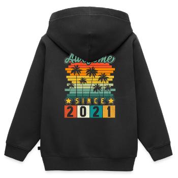 2021 Geboren Geburtstag Geburtsjahr Vintage - Kinder Premium Organic Zip Hoodie - Schwarz - Hinten - AI Model Kid Male (0cm)