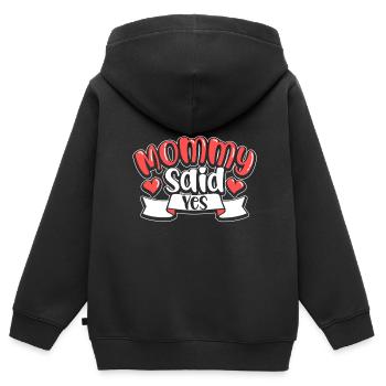 Mama hat ja gesagt - Kinder Premium Organic Zip Hoodie - Schwarz - Hinten - AI Model Kid Male (0cm)