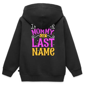 Mama heiraten - Verlobung - Kinder Premium Organic Zip Hoodie - Schwarz - Hinten - AI Model Kid Male (0cm)