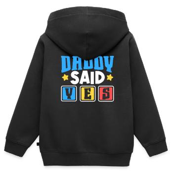 Papa hat ja gesagt - Kinder Premium Organic Zip Hoodie - Schwarz - Hinten - AI Model Kid Male (0cm)