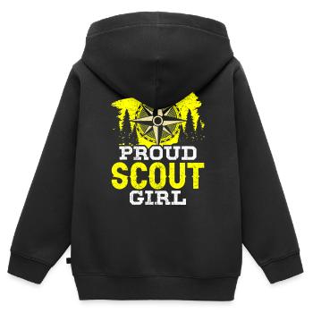 Fiers scouts du camp du clan scout - Sweat Premium à capuche zippé enfant bio - noir - Dos - AI Model Kid Male (0cm)