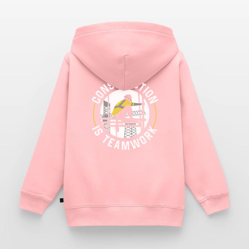 Construction work is teamwork Construction Teamwork Construction site Kids Premium Organic Zip-up Hoodie
