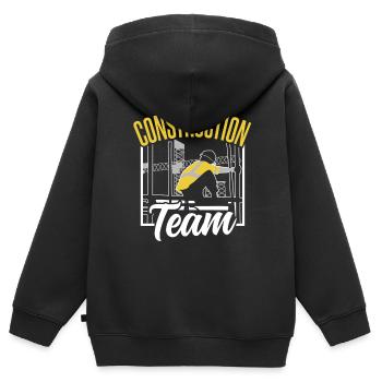 Construction Team Teamwork Construction Site Construction Workers - Kids Premium Organic Zip-up Hoodie - black - Back - AI Model Kid Male (0cm)