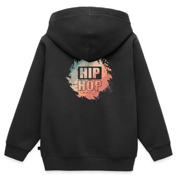 Hip Hop Rap Musikstil Musikrichtung - Kinder Premium Organic Zip Hoodie - Schwarz - Hinten - AI Model Kid Male (0cm)