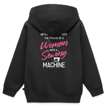 Nähen Und Schneidern Für Näher - Kinder Premium Organic Zip Hoodie - Schwarz - Hinten - AI Model Kid Male (0cm)