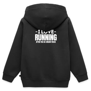 Courir - Sweat Premium à capuche zippé enfant bio - noir - Dos - AI Model Kid Male (0cm)