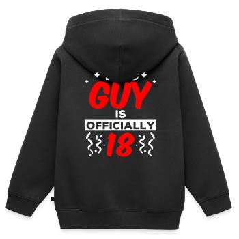 Dieser Typ Ist Offiziell 18 Achtzehn Geburtstag - Kinder Premium Organic Zip Hoodie - Schwarz - Hinten - AI Model Kid Male (0cm)