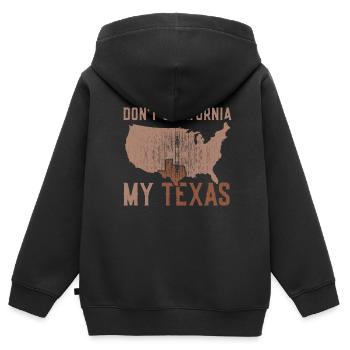 Kalifornien Texas Stolz Texanisch Texaner Sprüche - Kinder Premium Organic Zip Hoodie - Schwarz - Hinten - AI Model Kid Male (0cm)