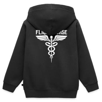 Médecin de vol Profession Infirmière de vol Médecin de vol - Sweat Premium à capuche zippé enfant bio - noir - Dos - AI Model Kid Male (0cm)