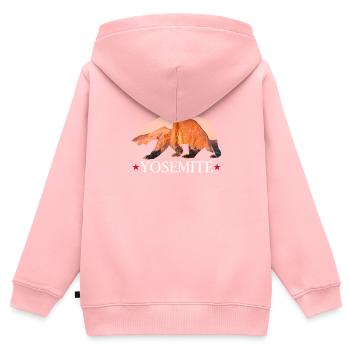 Yosemite National Park - Kinder Premium Organic Zip Hoodie - Rosa - Hinten - AI Model Kid Female (0cm)