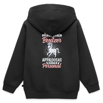 Die meisten Pferde haben Besitzer - Appaloosa - Kinder Premium Organic Zip Hoodie - Schwarz - Hinten - AI Model Kid Male (0cm)