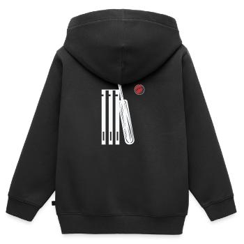 Cricket - Kinder Premium Organic Zip Hoodie - Schwarz - Hinten - AI Model Kid Male (0cm)