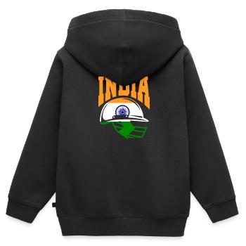 Cricket - Kinder Premium Organic Zip Hoodie - Schwarz - Hinten - AI Model Kid Male (0cm)