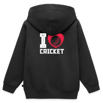 Cricket - Kinder Premium Organic Zip Hoodie - Schwarz - Hinten - AI Model Kid Male (0cm)