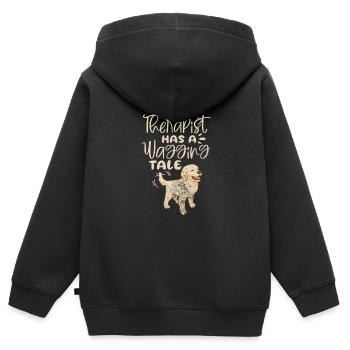 Golden Retriever - Kinder Premium Organic Zip Hoodie - Schwarz - Hinten - AI Model Kid Male (0cm)