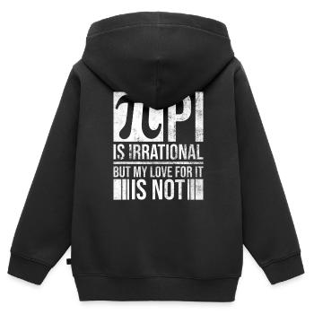 Pi ist irrational- Lustiger Mathelehrer Pi Day - Kinder Premium Organic Zip Hoodie - Schwarz - Hinten - AI Model Kid Male (0cm)