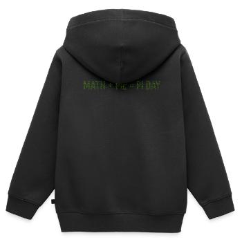 Math + Gâteau = Pi Day - Professeur Math Pi - Sweat Premium à capuche zippé enfant bio - noir - Dos - AI Model Kid Male (0cm)