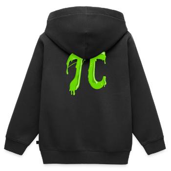 Grüner schleimiger Pi - Lustiger Mathelehrer für - Kinder Premium Organic Zip Hoodie - Schwarz - Hinten - AI Model Kid Male (0cm)