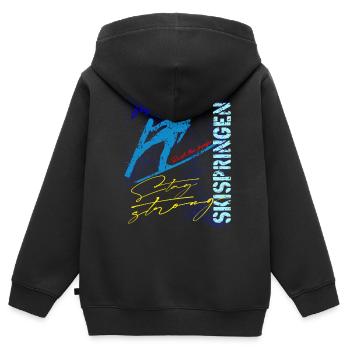 Skispringen Skispringer Wintersport - Kinder Premium Organic Zip Hoodie - Schwarz - Hinten - AI Model Kid Male (0cm)