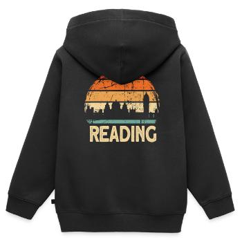 Reading - Kids Premium Organic Zip-up Hoodie - black - Back - AI Model Kid Male (0cm)