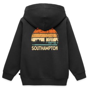 Southampton - Sweat Premium à capuche zippé enfant bio - noir - Dos - AI Model Kid Male (0cm)