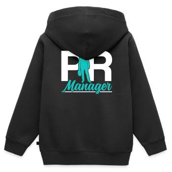 Pr Manager Job Relations Professionnelles - Sweat Premium à capuche zippé enfant bio - noir - Dos - AI Model Kid Male (0cm)