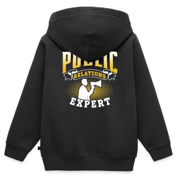 Public Relations Expert Job Profession PR - Kids Premium Organic Zip-up Hoodie - black - Back - AI Model Kid Male (0cm)