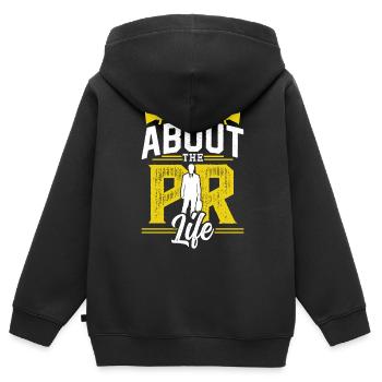 I'm interested in PR life Public Relations profession - Kids Premium Organic Zip-up Hoodie - black - Back - AI Model Kid Male (0cm)
