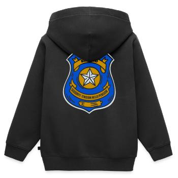 In retirement Goodbye Tension Hello Pension Police - Kids Premium Organic Zip-up Hoodie - black - Back - AI Model Kid Male (0cm)