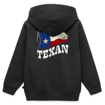 Dictons texans Texas Pride - Sweat Premium à capuche zippé enfant bio - noir - Dos - AI Model Kid Male (0cm)