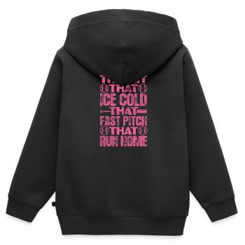 Softball - Sweat Premium à capuche zippé enfant bio - noir - Dos - AI Model Kid Male (0cm)