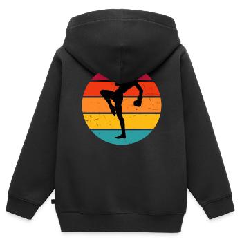 Kickboxing Hommes Kickboxing Boxe Kickboxing Kickboxing - Sweat Premium à capuche zippé enfant bio - noir - Dos - AI Model Kid Male (0cm)