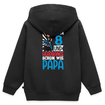 Ich bin 8 - Jungen Rocker - Kinder Premium Organic Zip Hoodie - Schwarz - Hinten - AI Model Kid Male (0cm)
