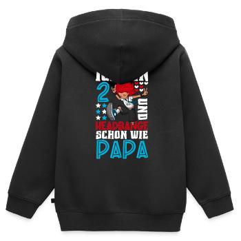 Ich bin 2 - Mädchen Rocker - Kinder Premium Organic Zip Hoodie - Schwarz - Hinten - AI Model Kid Male (0cm)