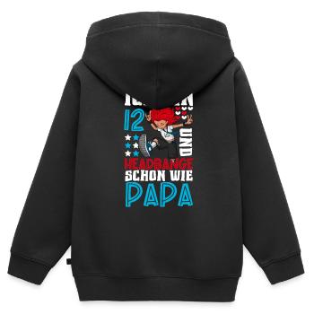 Ich bin 12 - Mädchen Rocker - Kinder Premium Organic Zip Hoodie - Schwarz - Hinten - AI Model Kid Male (0cm)