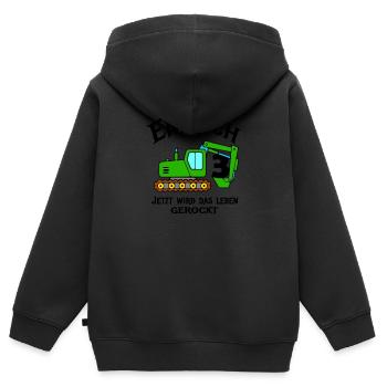 Bagger T-Shirt 3. Geburtstag 3 Jahre Jungen Shirt - Kinder Premium Organic Zip Hoodie - Schwarz - Hinten - AI Model Kid Male (0cm)