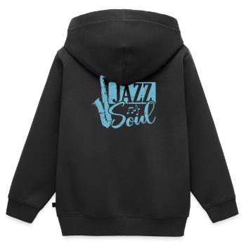 Jazz Soul Musik Saxophon Blues and Soul - Kinder Premium Organic Zip Hoodie - Schwarz - Hinten - AI Model Kid Male (0cm)